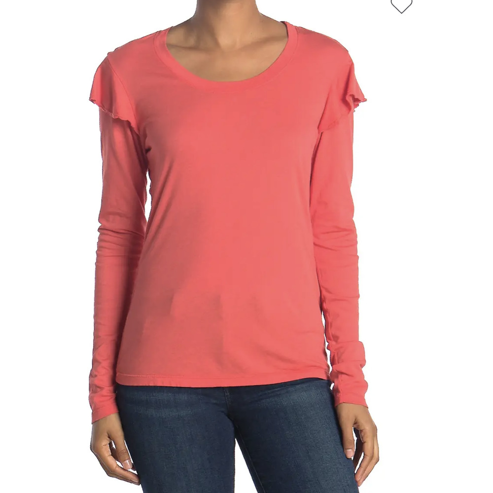 Sundry Long Sleeve Ruffle Tee
